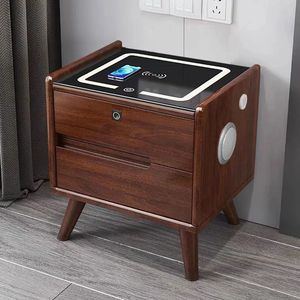 <span class=keywords><strong>Table</strong></span> <span class=keywords><strong>de</strong></span> <span class=keywords><strong>Chevet</strong></span> Intelligente Haute Qualité, Style Nordique, Multifonctionnelle, à Double Tiroir, avec Haut-parleurs, pour Chambre à Coucher – Vente en Gros - Product Image 4