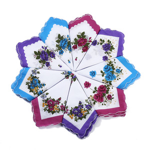 100% منديل قطن المناشف السيدات الأزهار منديل حزب الديكور مناديل من القماش الأزهار منديل - Product Image 6