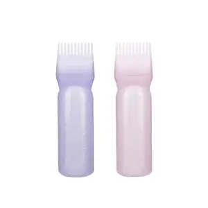 Wholesale 160ml Empty Soft Squeezable Plastic Beauty Salon Hair Comb Bottle And Hair Dye Oil Applicator Brush Bottle With Comb