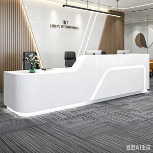Mostrador <span class=keywords><strong>de</strong></span> Recepción <span class=keywords><strong>de</strong></span> Madera Lacada, Minimalista y Moderno, para Oficinas Corporativas, Salones <span class=keywords><strong>de</strong></span> Belleza, Hoteles, Mostrador <span class=keywords><strong>de</strong></span> Caja - Product Image 1