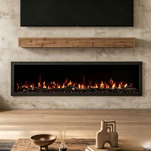 Chimenea Eléctrica Ultrafina Empotrada o de Pared, Chimenea Lineal con Llama LED para Hoteles y Proyectos Comerciales - Product Image 4