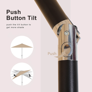 <span class=keywords><strong>Sombrilla</strong></span> <span class=keywords><strong>de</strong></span> Patio Beige Heather <span class=keywords><strong>de</strong></span> 9 pies <span class=keywords><strong>de</strong></span> alta calidad, diseño moderno, marco <span class=keywords><strong>de</strong></span> aluminio, ventilación para playa, jardín, muebles <span class=keywords><strong>de</strong></span> exterior, uso - Product Image 4