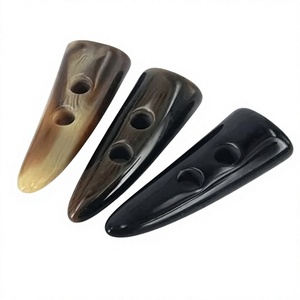 Ropa de moda y decoración de abrigos Botones de palanca de cuerno de búfalo Piel negra/Palanca de cuerno de buey 100% Natural para - Product Image 1
