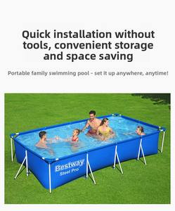 <span class=keywords><strong>Piscine</strong></span> <span class=keywords><strong>tubulaire</strong></span> rectangulaire en PVC authentique et épaisse, avec structure de support renforcée, pour enfants, usage domestique et événementiel - Product Image 2