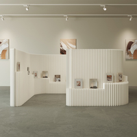 Étagère de présentation pliable multifonctionnelle en papier kraft à structure nid d'abeille, séparateur de pièce, rangement pour mur d'exposition