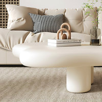 ATUNUS Table Basse Courbe Blanche Nordique, Table d'Appoint Postmoderne Irrégulière, Meuble Fantastique pour Salon