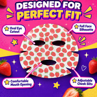 Masque facial imprimé fraise personnalisé sous marque privée, masque en tissu hydratant et éclaircissant à motif de fruits, soins de la peau OEM ODM