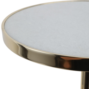 Table d'appoint ronde avec plateau en marbre et base en métal, table d'appoint chic pour la décoration de la maison, de la chambre et du salon - Product Image 6