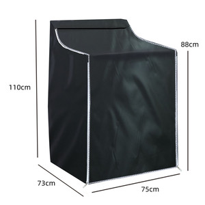 Washing Machine Cover 75x73x110cm 420D Oxford <b>Cloth</b> Dustproof Sun Protection Black Silver Minimalist Style - Product Image 5