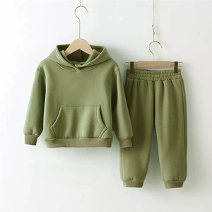 Bio-Baumwolle Kinder-Jogelanzug Jungsbekleidung-Sets umweltfreundliches Kleinkind-Kleidungs-Set Kinder Fleece-Kapuzenpullover-Sets Kinder Trainingsanzug - Product Image 5
