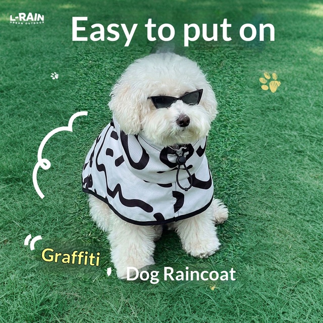 Dog Raincoat & Cape for Small Dogs Polyester Waterproof Lightweight Portable Durable British Style Protects Belly