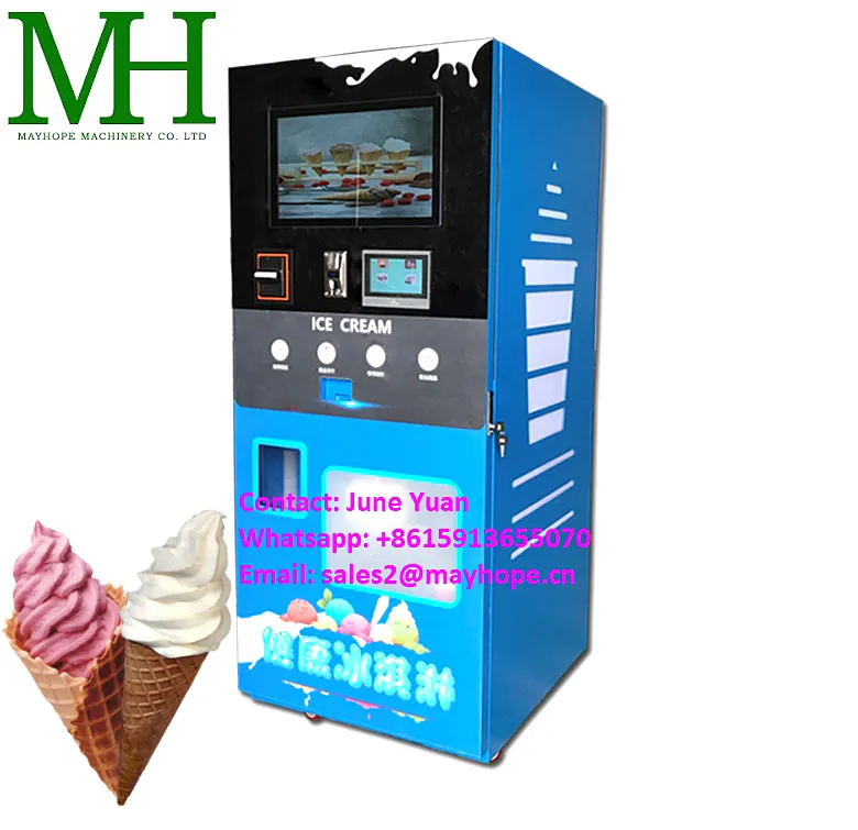 Distributeur de crème glacée automatique, machine à billets et pièces de monnaie, pour utilisation commerciale, distributeur de crème glacée