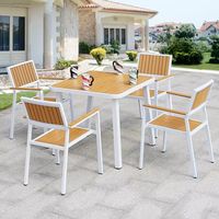Tables et chaises d'extérieur en aluminium, mobilier de patio, design pastoral anti-corrosion, ensembles de jardin multifonctionnels pour repas