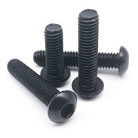 M3 noir Grade 10.9 acier ISO7380 tête à six pans creux bouton champignon Allen boulon vis 100 pièces/sac 10mm 25mm 4mm longueurs tête cylindrique