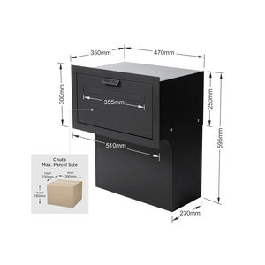 กล่องจดหมายโลหะกันน้ำรั้วกล่อง<span class=keywords><strong>จดหมาย</strong></span>ติดผนังแบบฝังออกแบบได้ตามต้องการสำหรับการดึงที่สะดวก - Product Image 3