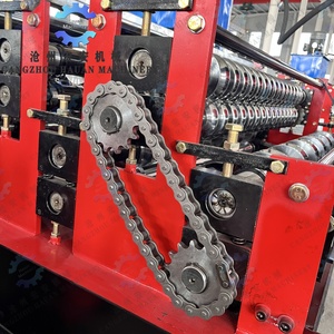 เครื่องจักรแปรรูปกระเบื้องลายคลื่นน้ำและลายสี่เหลี่ยมคางหมูแบบแม่พิมพ์คู่ความแม่นยำสูง เครื่องขึ้นรูปม้วนสองชั้นแบบอัตโนมัติเต็มรูปแบบ - Product Image 5