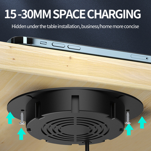 Nuevo Gadget oculto de larga distancia 30mm Invisible cargador de teléfono inalámbrico debajo de muebles de escritorio rápido Invisible cargador integrado - Product Image 4