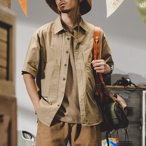 <span class=keywords><strong>Camicia</strong></span> da Lavoro Stile Americano a Maniche Corte da <span class=keywords><strong>Uomo</strong></span>, Estiva Sottile e Ampia, Stile <span class=keywords><strong>Montagna</strong></span>, per Esterni e Pendolarismo, Monopetto con Colletto Rovesciato - Product Image 3
