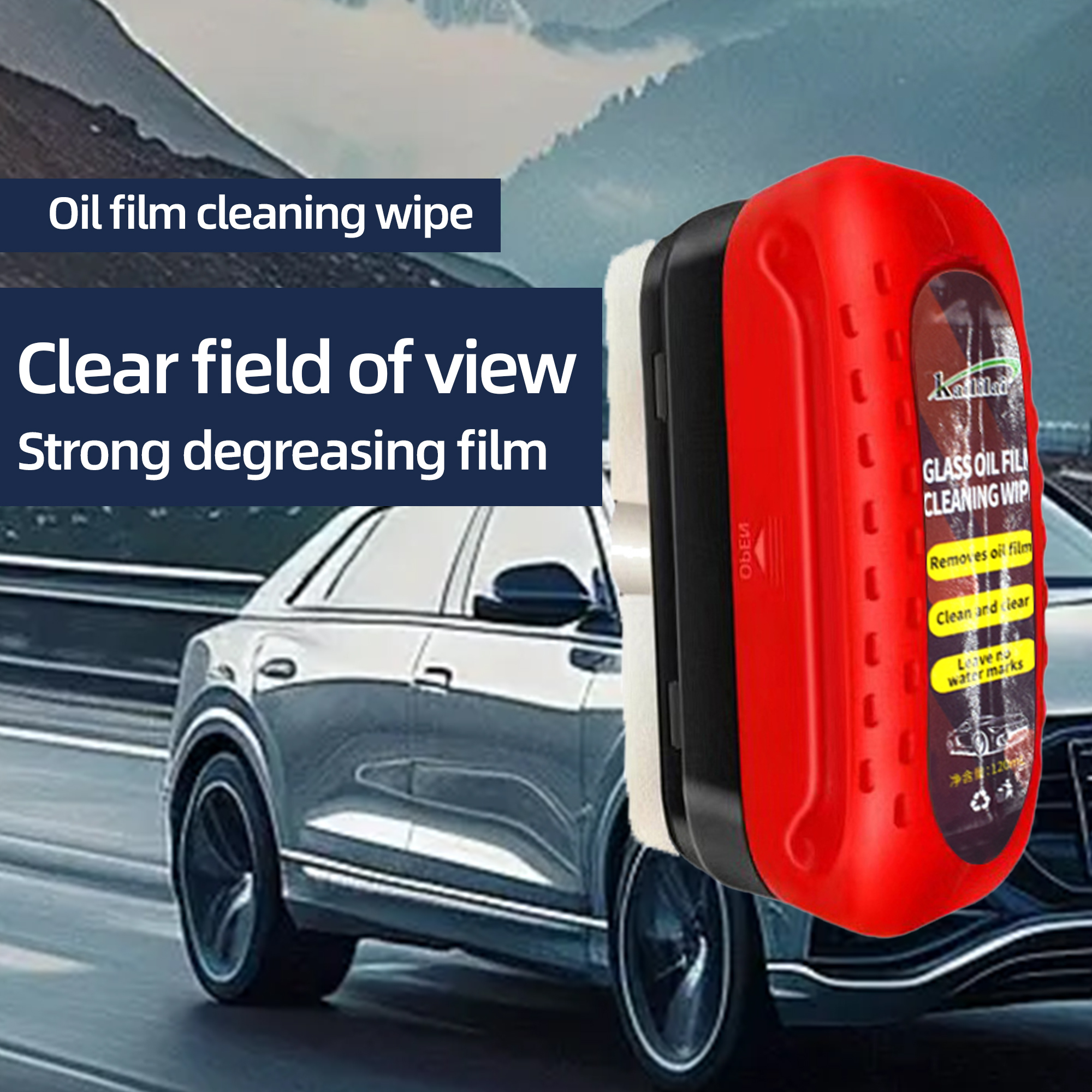 Car Windshield Oil Film Cleaner – Transparent Glass Cleaning Brush for Auto Windows - View 2