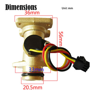 YF-B16 DN15 1/2 นิ้ว DC5~15V อุปกรณ์แก๊ส เซ็นเซอร์วัดการไหลของน้ำร้อน 4 จุด 30 ลิตร/นาที - Product Image 5