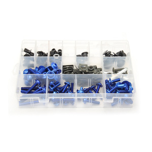 Kit de reparación de tornillos para carenado de motocicleta, tornillos de acero azul para motocicleta de calle, 177 piezas - Product Image 2
