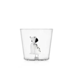 Juego de 2 vasos de vidrio con diseño de perro dámileno - Product Image 1