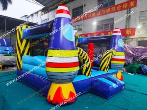 Space Aliens Bounce Jumper Playground Castle Slide Jump House Obstáculo inflable Moonwalk Bounce House Gorilas inflables - Product Image 3