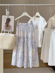 <span class=keywords><strong>Gonna</strong></span> Casual da Donna con Stampa Floreale Stile Pittura a Olio Vintage, Nuova Collezione Estate 2025, Vita Alta Elastica, Lunga, Linea ad A, Orlo Ampio, Antipiega - Product Image 5