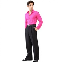 Tenue de danse latine de salon pour homme-Chemise et pantalon d'entraînement extensibles et respirants pour soirée salsa