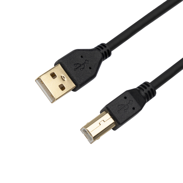High Quality Black USB 2.0 Printer Cable 0.5m-2m Gold Plated Type C to Type C Foil Shielded Cable for Camera & Printer
