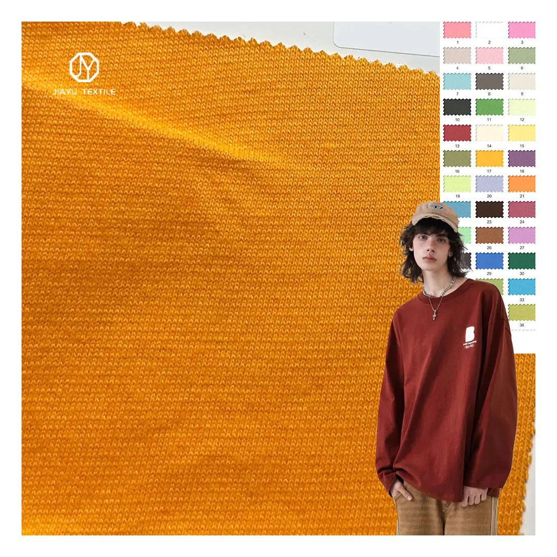 Vollbaumwolle einseitiger Sweatshirt Stoff 195cm 260g 100 Baumwolle einfarbig gefärbt gestrickt T-Shirt Stoff für Jungen und Mädchen