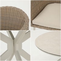 Ensemble de salle à manger d'extérieur en rotin 5 pièces, chaises de patio en aluminium, mobilier d'extérieur pour hôtel, table et chaises rondes de jardin