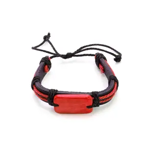 Pulsera de cuero bicolor, merchandising personalizado - Product Image 3