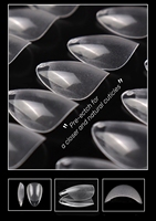MyBeautyNails Gel X Tip American Capsule Ongle Semi-Mat Court Coffin Amande Transparent Couverture Totale Gel Doux Ongles Artificiels