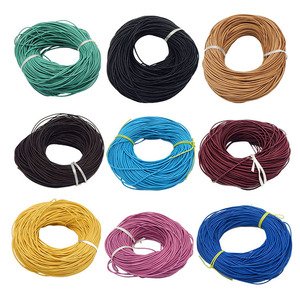 Jewelry accessories, cowhide cord, colored leather cord, leather cord, <b>bracelet</b> and necklace cord, round cowhide cord. - Product Image 1