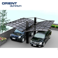 Abri de voiture en aluminium à double porte-à-faux Garage en métal Abri de voiture en aluminium Abri de voiture extérieur personnalisé avec polycarbonate