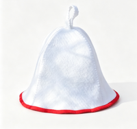 Chapeau de sauna en feutre de laine avec bordure colorée, bonnet de bain de sauna tendance, accessoire essentiel pour la salle de sauna
