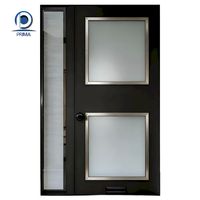Puerta de Entrada Individual de Acero Inoxidable y Fibra de Vidrio Prima, Resistente al Agua, Fácil Instalación para Renovación del Hogar, Villa, Apartamento