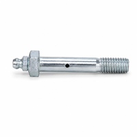 Boulon d'axe de roue graissable en acier au carbone zingué avec prise de graisse pour remplacement de roue de chariot de courses, chariot à main ou chariot de transport