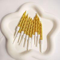 6,6cm Metallische Gold Silber Roségold Rot Lila Spiral-Geburtstagskerzen 6er-Set Gedrehte Kuchendekoration für Partydekoration
