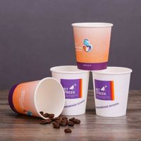 Gobelets en papier jetables à paroi simple pour café chaud de 12 oz