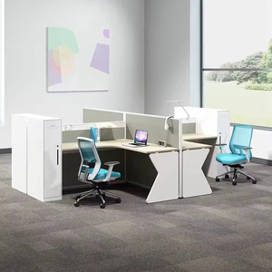 Custom Made Wooden Modern Office <b>Workstation</b> Computer <b>Desk</b> with Partition for Building and Hospital Use - Product Image 6