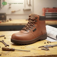 Bottes de travail robustes pour hommes, à embout d'acier moderne, indestructibles, imperméables, pour usage en usine, chaussures de sécurité