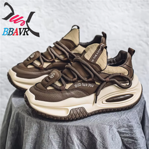 Zapatos Deportivos Casuales para Hombre, Diseño Transpirable de Verano, Parte Superior de Cuero Impermeable, Suela Gruesa, Zapatillas Casuales para Hombre - Product Image 3