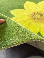 Tapis en peluche vert imprimé personnalisé - Tapis de bienvenue de golf à motif floral exclusif avec logo, tapis de sol pour ascenseur, résistant à l'eau, en laine/soie