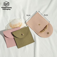 Kantong Perhiasan Mikrofiber Model Snap Envelope Tekstur Suede Tas Penyimpanan Perhiasan Hot Stamping LOGO Tas Kemasan Aksesoris  Mendukung OEM