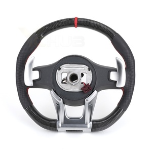 Volante Personalizado de Media Piel y Fibra de Carbono para Mercedes Benz W204 W205 C300 GLC X253 C253 W211 W212 W213 W221 W222 E63 AMG - Product Image 2