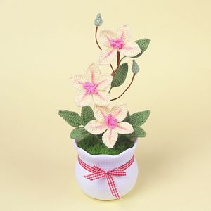 Nouvelle fleur artificielle tricotée à la main 2026, plante de clématite en pot, fleur en crochet pour décoration maison et voiture, cadeau de Saint-Valentin - Product Image 5