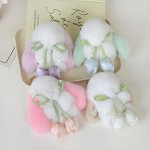 LLavero de piel de conejo Rex Tassel Dolls Cute Bunny Pendant Fluffy - Product Image 4