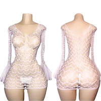 Vente en gros de lingerie exotique en résille diamantée, tenues de danseuse, nouvelle arrivée, personnalisable